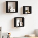 vidaXL Vegghyller kubeformet 3 stk MDF svart