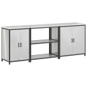  Kjøkkenoppbevaringssett med hylle 3 pcs Sølv 240 x 50 x 92 cm