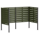 vidaXL Skjerm for søppeldunk 167 x 85 x 113 cm Stål Olivengrønn