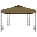 vidaXL Paviljong 3x4 m gråbrun 180 g/m²