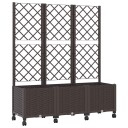 vidaXL Hageplanter med espalier og hjul Brun 120 x 40 x 146 cm PP