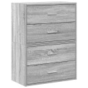  Skap med 2 skuffer 2 stk grå eik 60x31x40 cm konstruert tre 8721158577115
