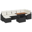vidaXL Hagesofa Set 8 stk. Svart og krem