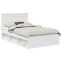  Sengestamme med hodegjerde Hvit 120 x 190 cm Massiv furu