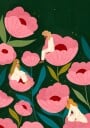 Calm Women in Flowers Plakat / 50x70