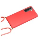 Saii Eco Line Samsung Galaxy S21 5G Deksel med Stropp Rød