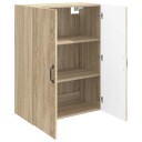 vidaXL Vegghengt skap Sonoma eik 66 x 34,5 x 90 cm Konstruert tre