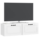  Vegghengt TV skap Høgglans hvit 98 x 31 x 30 cm Konstruert tre