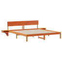 Sengestamme med hodegjerde Voksbrun 200 x 200 cm Heltre furu