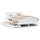  Sengeramme uten madrass hvit 140x190 cm heltre furu