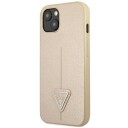 Deksel Guess Guhcp14mpsatle Iphone 14 Plus 6,7 Tommer Sand/Beige Solid Saffianotriangle Logo