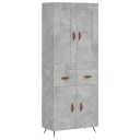 vidaXL Highboard betong grå 69,5x34x180 cm konstruert tre 8720845492755