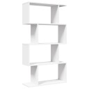 Romdeler bokhylle 4 etasjer hvit 70x24x129 cm konstruert tre