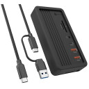 ICY BOX IB DK4072M CU31 10 i 1 dokkingstasjon USB C 2x USB A MicroSD SD Svart