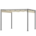 Pergola ca 3x3m hagepaviljong metallterrassetak hagepaviljong med justerbart tak frittstående UV beskyttelse 30+ for terras