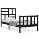 vidaXL Sengeramme med hodegavl svart 2FT6 small single heltre