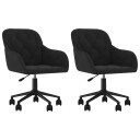 vidaXL Spisestuestol 2 stk. Fløyel 55 x 59,5 x 77 cm Svart