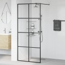 vidaXL Dusjvegg med klart ESG-glass 90x195 cm SVART