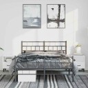 vidaXL Sengeramme i metall med hode- og fotgavl svart 135x190 cm 8721012188778