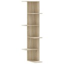  Veggmontert hylle sonoma eik 36,5x36,5x140 cm konstruert tre