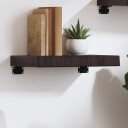 vidaXL Vegghylle m?rkegr? 40x30x6 cm behandlet heltre eik