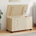 vidaXL Oppbevaringskiste med hjul ALTA 73x39,5x44 cm heltre furu