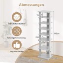 Justerbar skohylle i tre med 7 etasjer – plassbesparende design