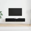 Veggskap 2 stk Svart Eik 68x30x20 cm Konstruert Tre