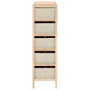 vidaXL Oppbevaringshylle med 5 stoffkurver sedertre beige
