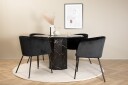 Venture Home Marbs Spisegruppe 110 cm Rund med 4 Berit Stoler Sort