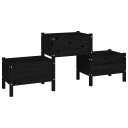 vidaXL Plantekasse svart 178,5x44x75 cm heltre furu