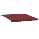  Manuell uttrekkbar markise med LED burgunder 450x350 cm