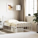 vidaXL Sengeramme i metall med hode- og fotgavl hvit 100x200 cm 8720845883799