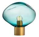 Crystal Stone bordlampe med messing base Blå