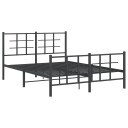  Sengeramme i metall med hode- og fotgavl svart 135x190 cm 8721012303775