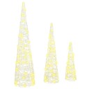  Juletre med 90 LED 3 pcs Varmhvit 20 x 20 x 80 cm Akryl