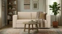 Alnaryd 2 3seters Sovesofa med Nedfellbar Armlene   Beige