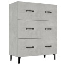 vidaXL Skjenk betonggrå 69,5x34x90 cm konstruert tre