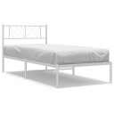 vidaXL Sengeramme i metall med hodegavl hvit 90x190 cm 8721012189997