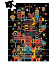 Djeco Puslespill 100 Brikker The Lively City Djeco OneSize Puslespill Gul Svart