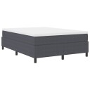  Box Spring Seng med Madrass Mørkegrå 140x200 cm Kordfløyel