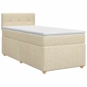 vidaXL Kontinentalseng med madrass Krem 80 x 200 cm Stoff