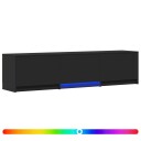  TV benk med LED med LED Svart 165 x 34 x 40 cm Konstruert tre