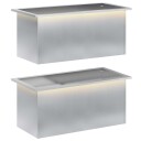 vidaXL Hageplantekasse med LED 2 stk. Sølv 40 x 80 x 40 cm