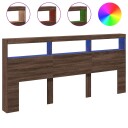  Hodegavl skap med LED brun eik 220x17x102 cm 8721012465459
