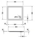 Duravit Starck Slimline Dusjkar 900x800 mm, med Antislip