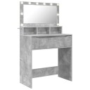  Soverom sminkebord Betonggrå 80 x 39,6 x 135 cm Konstruert tre
