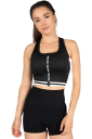 Gorilla Wear Mesa Zip Front Crop Top Black XS