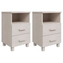 vidaXL Nattbord HAMAR 2 stk hvit 40x35x62 cm heltre