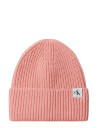Calvin Klein Monogram Rib Beanie   Pink   L/XL